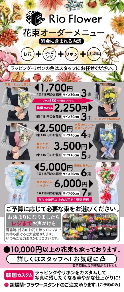 見やすいメニュー表